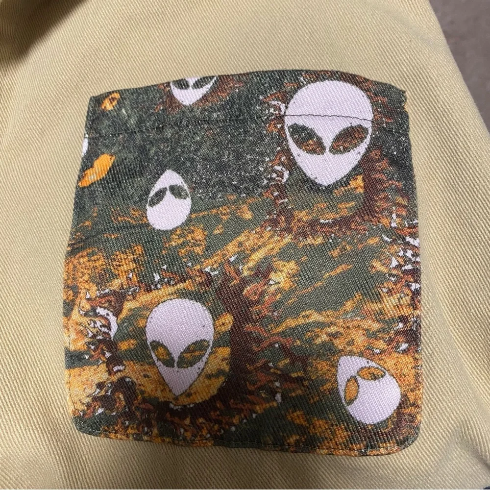 SHEIN X ALIENATED Men Alien Print Patch Pocket Detail Jacket Size Large